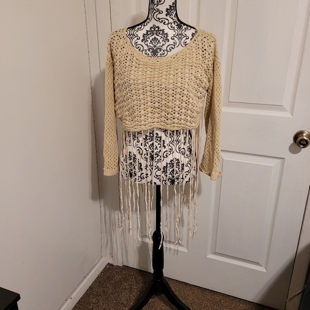 Umgee Crochet Fringed Crop top‎